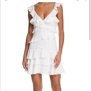 Bardot white tiered dress